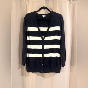 Gap Navy Blue  and White Striped Women's Sweater